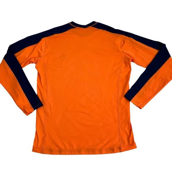 Coolibar Mens Sz M UPF 50+ Aqua Suntect Rashguard Long Sleeve Shirt Orange Navy - Picture 10 of 16